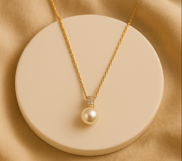 Pearl Pendant Rose Gold Plated Necklace