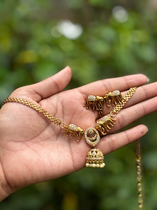 Elephant Choker Necklace Set MN5