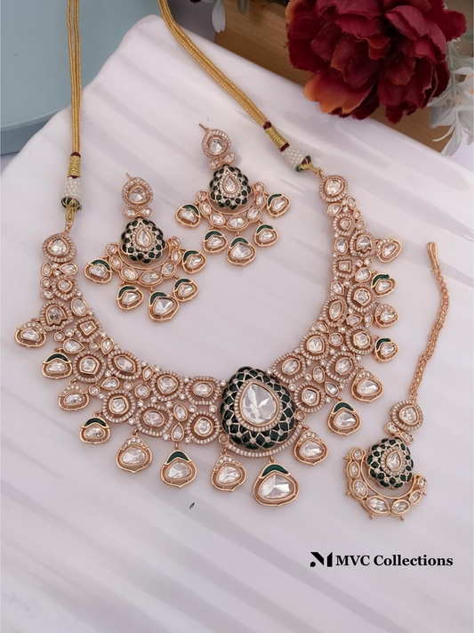 AD Rose Gold Kundan Necklace SI9