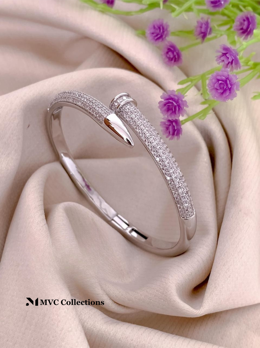 AD Silver Plated Kada SIB16