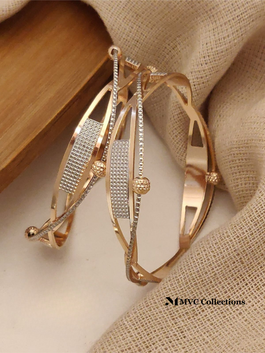 Rose Gold Plated CNC Bangles SIB3