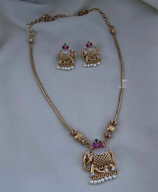 Elephant Motif Necklace Set SJCN4