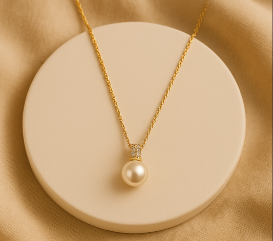 Pearl Pendant Rose Gold Plated Necklace